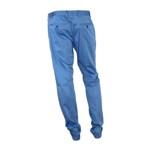Made in Italy Elegant Light Blue Italian Summer Trousers light-blue-cotton-trousers
