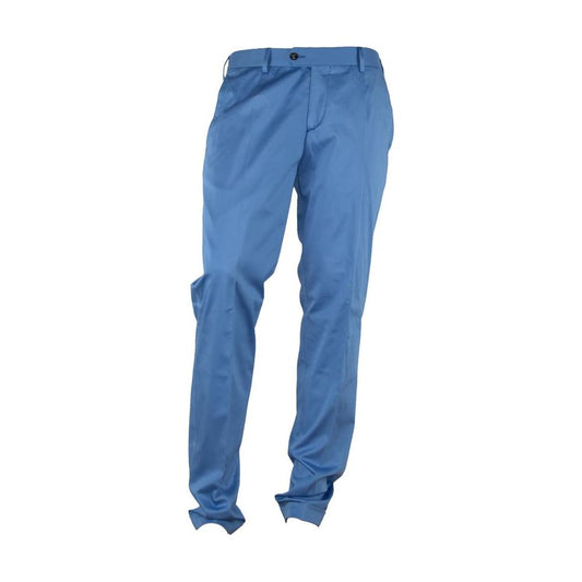 Made in Italy Elegant Light Blue Italian Summer Trousers light-blue-cotton-trousers