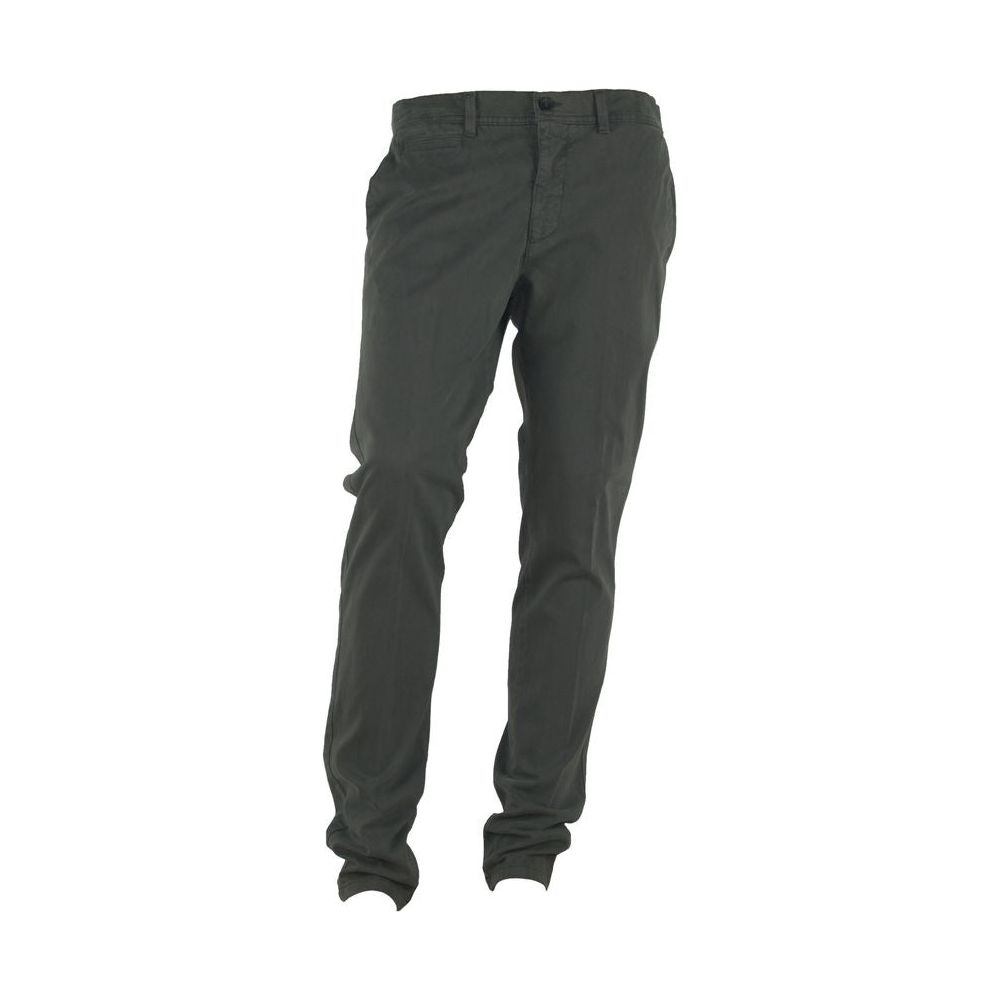 Elegant Gray Italian Cotton Trousers