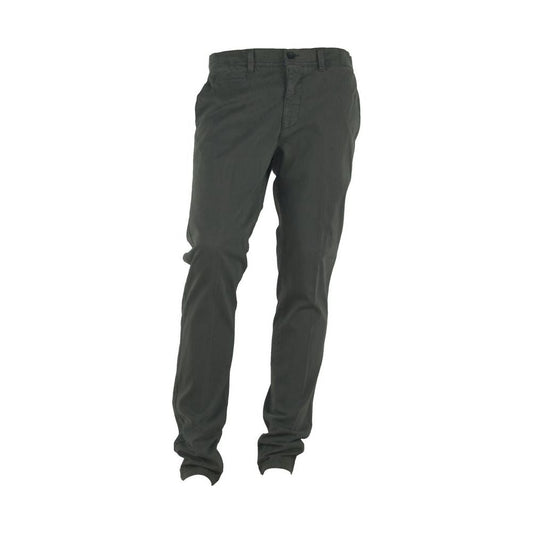 Made in Italy Elegant Gray Italian Cotton Trousers gray-cotton-trousers-1