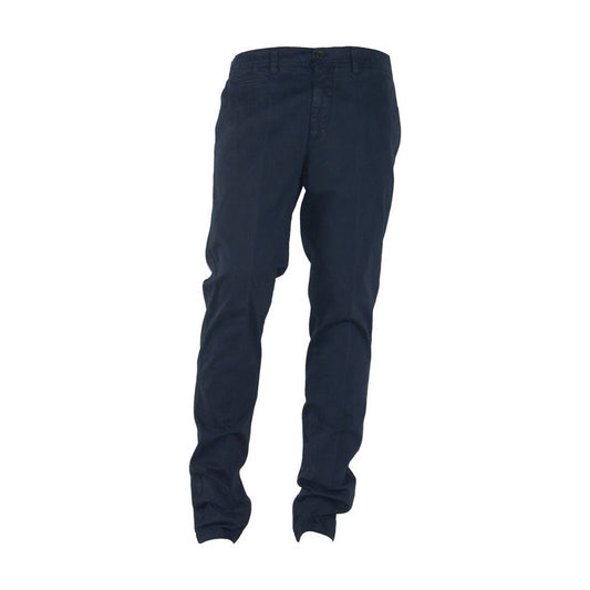 Made in Italy Elegant Blue Winter Trousers blue-cotton-trousers-3