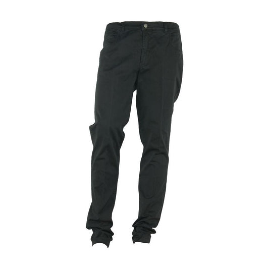 Made in Italy Elegant Summer Black Cotton Trousers black-cotton-trousers