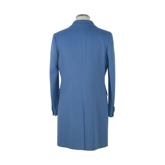 Made in Italy Elegant Virgin Wool Light Blue Coat light-blue-wool-jackets-coat