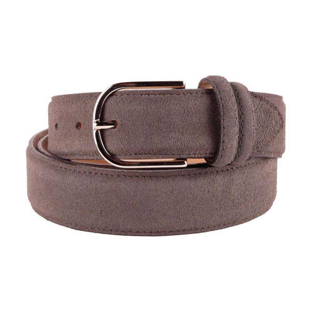 Made in Italy Elegant Gray Suede Calfskin Belt gray-belt-1