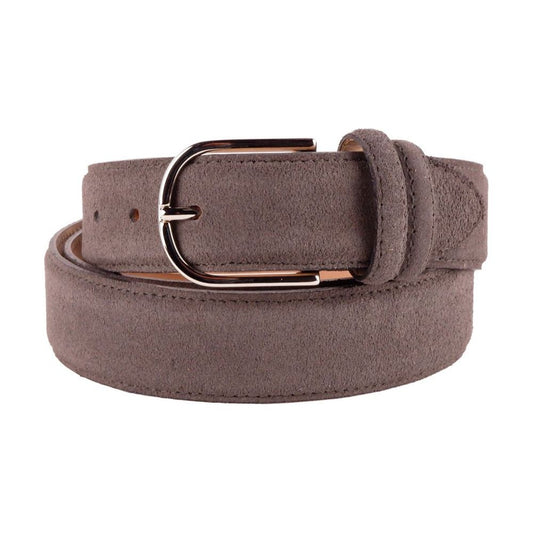 Elegant Gray Suede Calfskin Belt