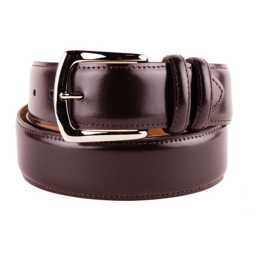 Made in Italy Elegant Smooth Brown Calfskin Men's Belt brown-belt-6