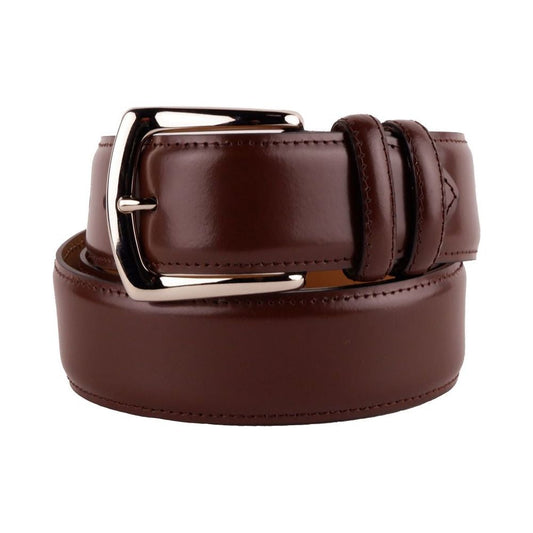 Made in Italy Elegant Smooth Brown Calfskin Belt brown-belt-1