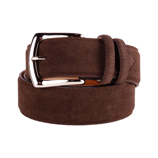 Made in Italy Elegance Refined Italian Suede Calfskin Belt brown-calfskin-belt-1