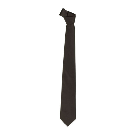 Emilio Romanelli Silk Point Pin Tie in Luxurious Brown brown-ties-bowty