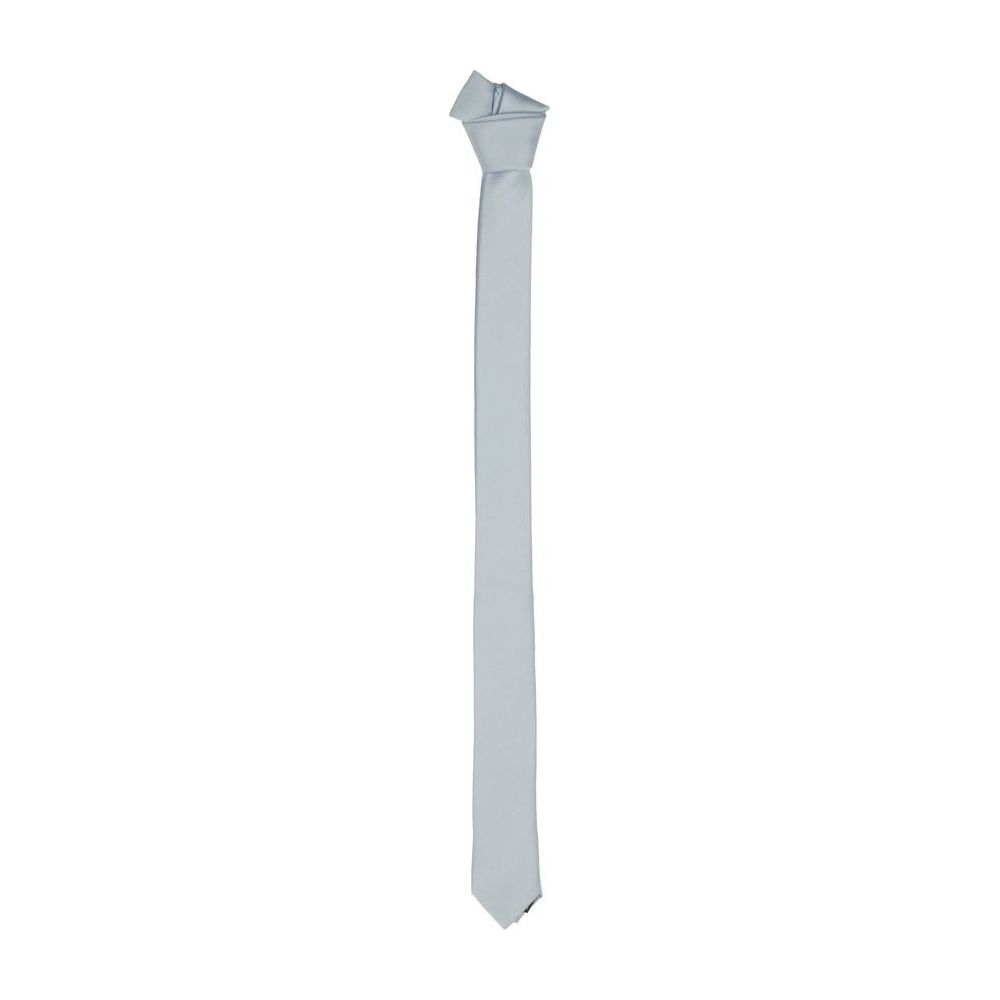 Sleek Silk Slim Tie in Chic Gray