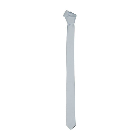 Emilio Romanelli Sleek Silk Slim Tie in Chic Gray gray-ties-bowty
