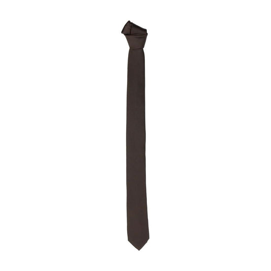 Emilio Romanelli Elegant Slim Brown Silk Tie brown-ties-bowty-1
