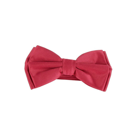 Emilio Romanelli Elegant Pink Silk Bow Tie red-polyester-ties-bowty