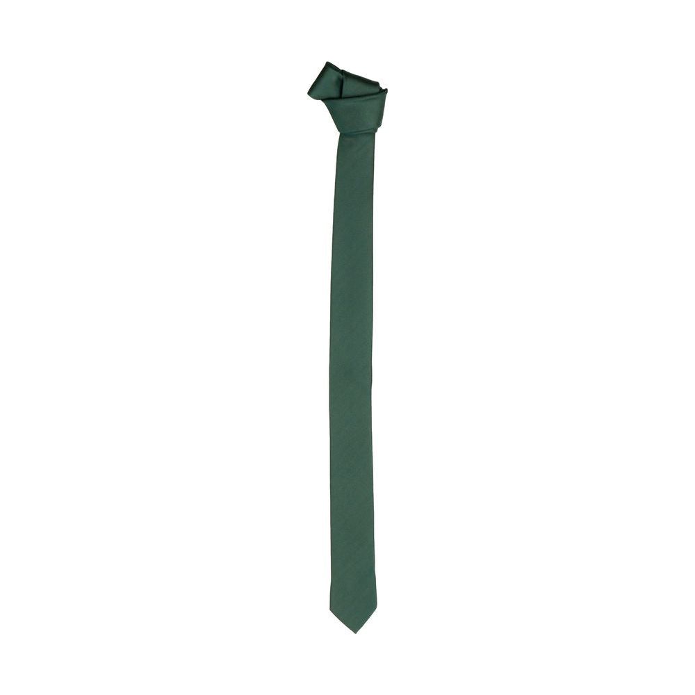 Emilio Romanelli Elegant Green Silk Slim Tie green-ties-bowty-1