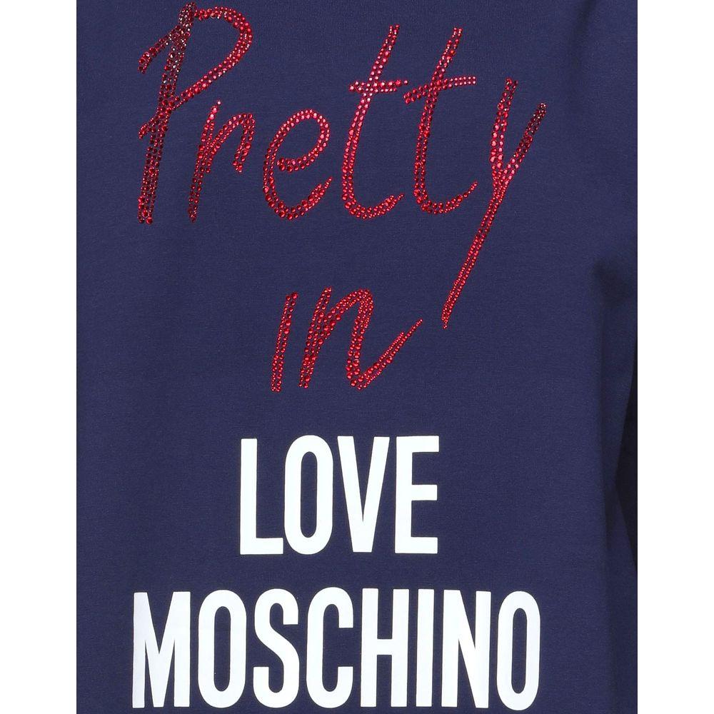 Love Moschino Elegant V-Neck Beaded Logo Dress elegant-v-neck-beaded-logo-dress