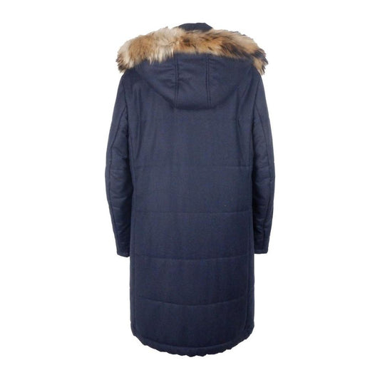 Made in Italy Italian Wool-Cashmere Men's Raincoat blue-wool-jacket-9
