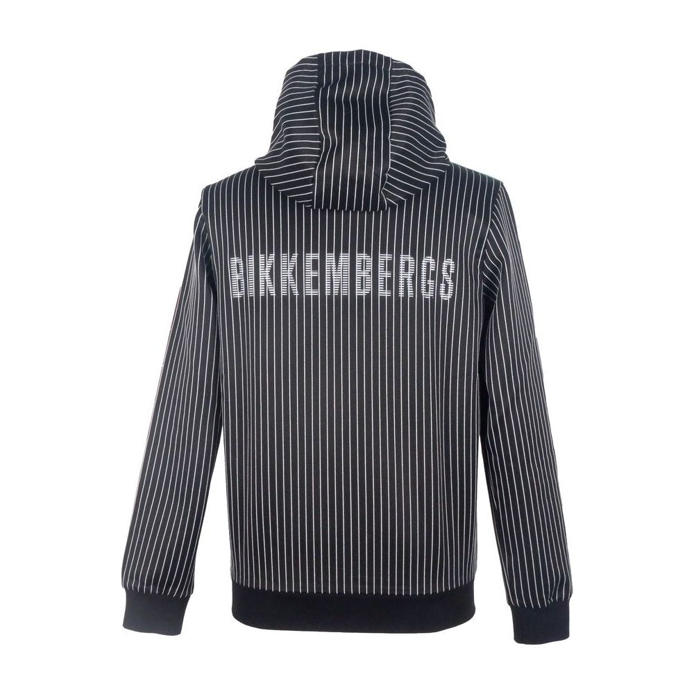 Bikkembergs Elegant Zip Detail Sweatshirt for Suit black-viscose-sweater-2