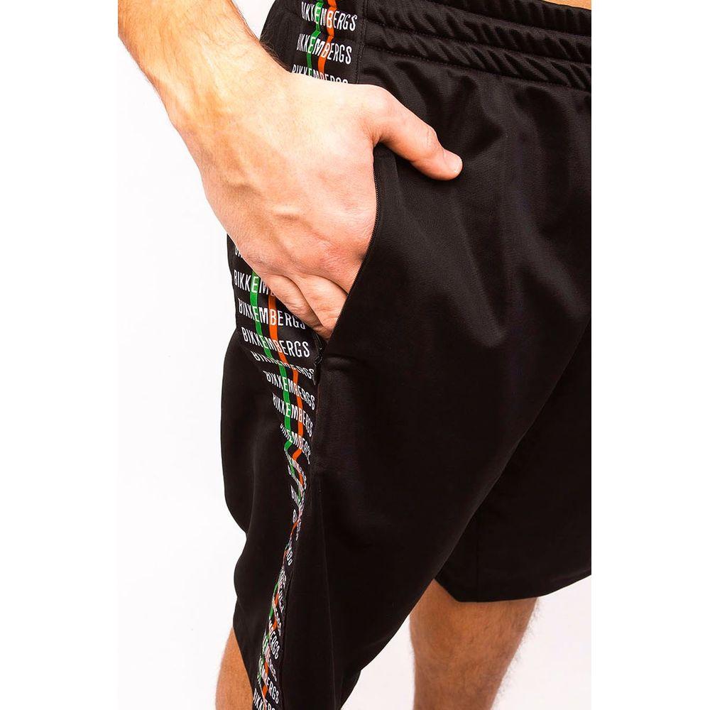 Bikkembergs Sleek Anniversary Striped Bermuda Shorts black-polyester-short