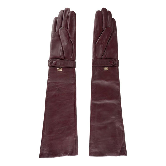 Elegant Lambskin Leather Gloves In Radiant Pink