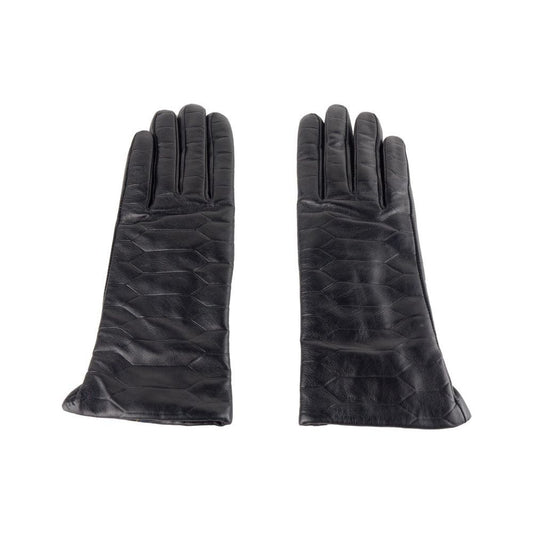 Cavalli Class Elegant Black Lambskin Leather Gloves clt-cavalli-class-glove-6