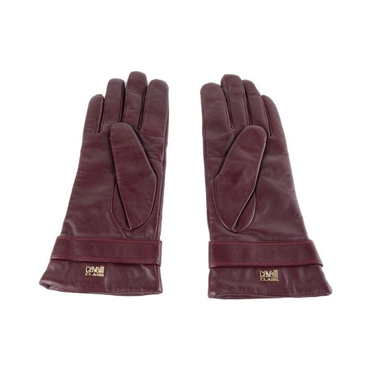 Elegant Lambskin Leather Gloves in Red