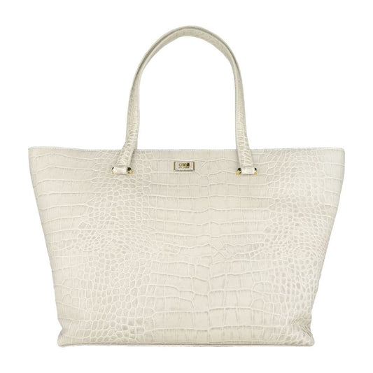 Cavalli Class Chic White Calfskin Leather Handbag Shoulder Bag cx-d-cavalli-class-handbag