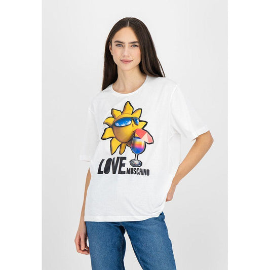 Love Moschino Chic Logo Cotton Tee in Elegant White m-a-love-moschino-tops-t-shirt-4