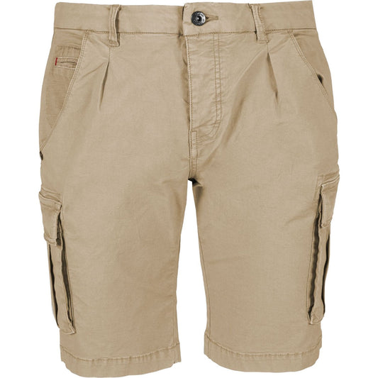 Yes Zee Beige Cargo Bermuda Shorts with Stretch Comfort beige-cargo-bermuda-shorts-with-stretch-comfort
