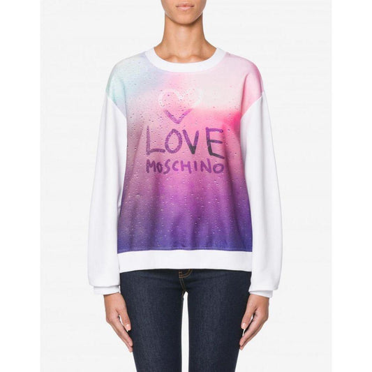 Love Moschino Chic Fogged Glass Effect Logo Sweatshirt white-cotton-sweater-9