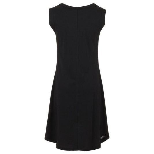 Imperfect Elegant Black Logo Cotton Dress black-cotton-tops-t-shirt-12