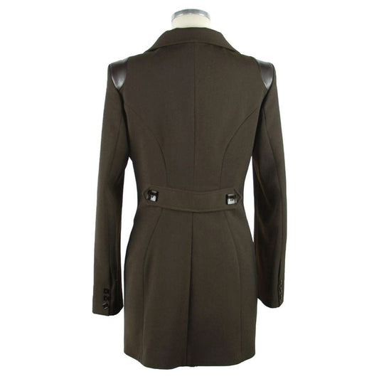 Emilio Romanelli Elegant Brown Overcoat with Button Closure brown-polyester-jackets-coat-3