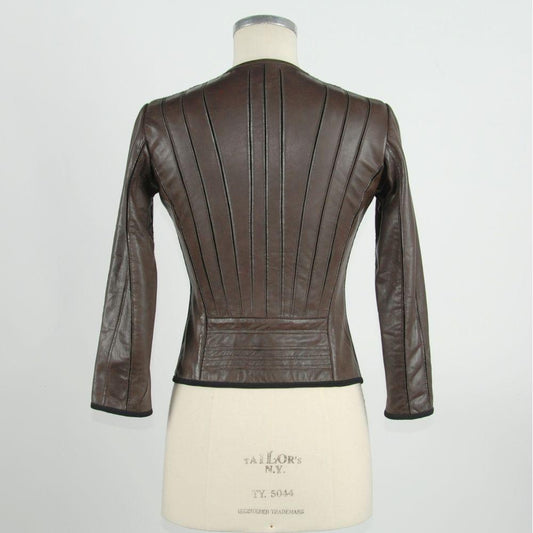 Emilio RomanelliElegant Brown Leather Jacket for Sleek StyleMcRichard Designer Brands£249.00