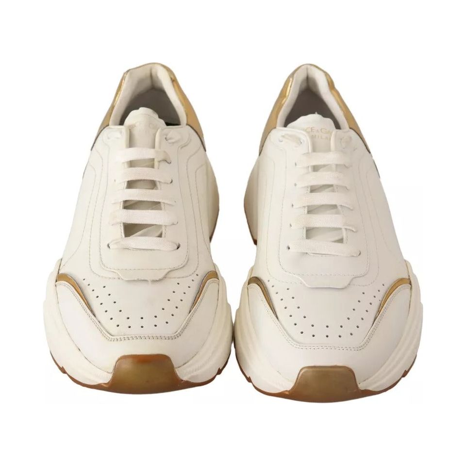 White Gold Leather Sport DAYMASTER Sneakers Shoes