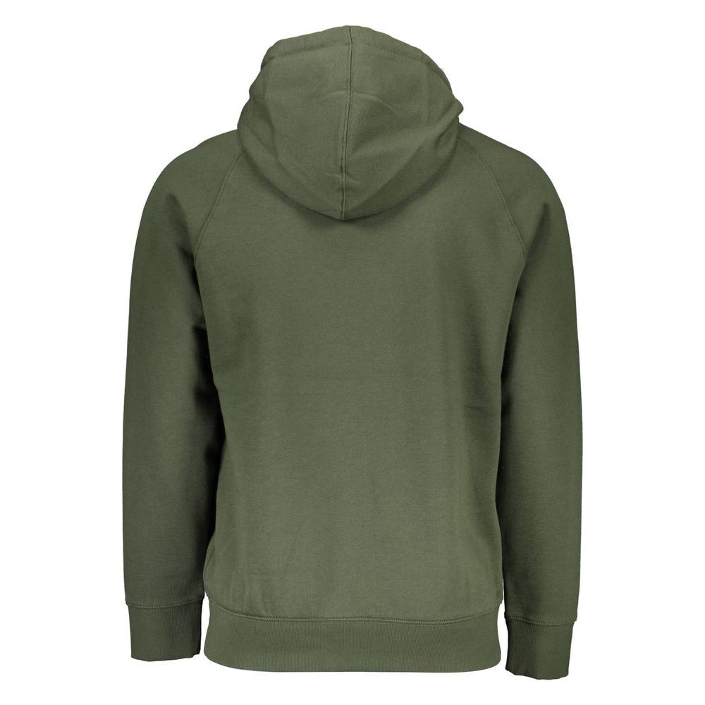 Timberland Green Hooded Sweatshirt with Contrast Detail green-hooded-sweatshirt-with-contrast-detail