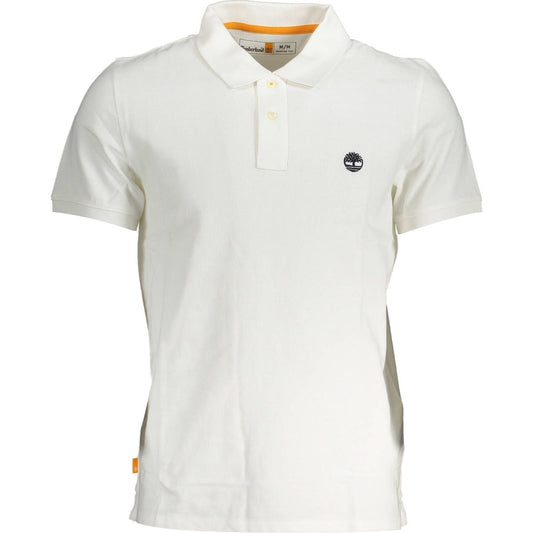 Timberland | Elegant White Cotton Polo Shirt| McRichard Designer Brands   