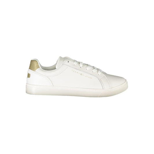 Tommy Hilfiger | Chic White Lace-Up Sneakers with Contrast Details| McRichard Designer Brands   