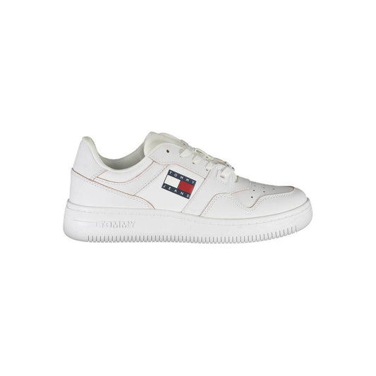 Tommy Hilfiger | White Polyester Sneaker| McRichard Designer Brands   