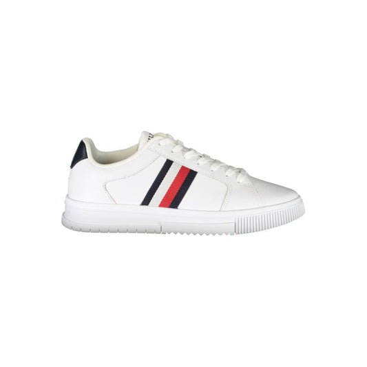 Tommy Hilfiger | Sleek White Sneakers with Contrast Detail| McRichard Designer Brands   