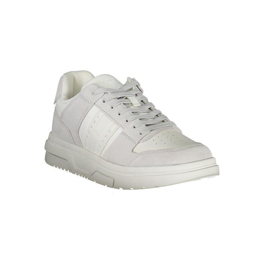 Tommy Hilfiger | Elegant White Sneakers with Contrast Accents| McRichard Designer Brands   