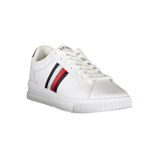 Tommy Hilfiger | Sleek White Sneakers with Contrast Detail| McRichard Designer Brands   