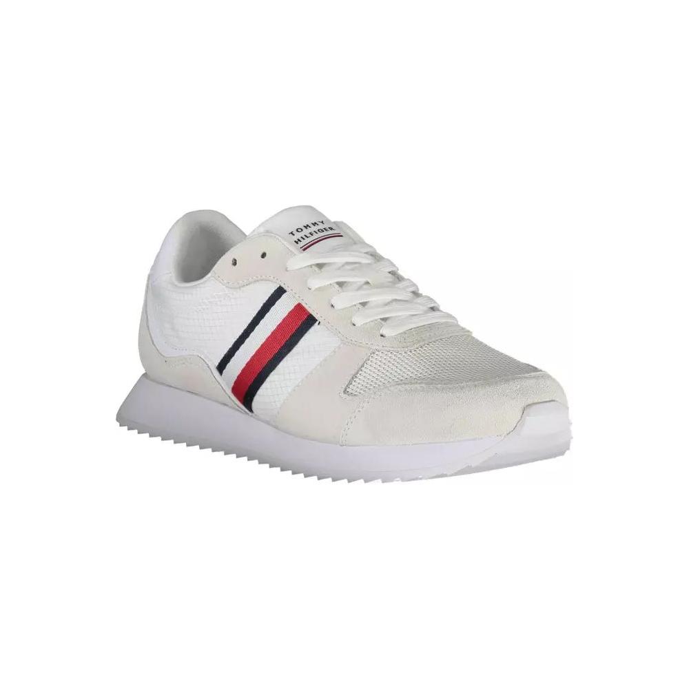 Eco-Conscious White Sneakers With Logo Accent