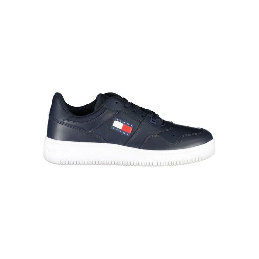 Blue Contrast Sneakers with Logo Detail