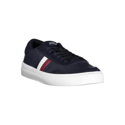 Sleek Blue Lace-Up Sneakers with Contrast Accents