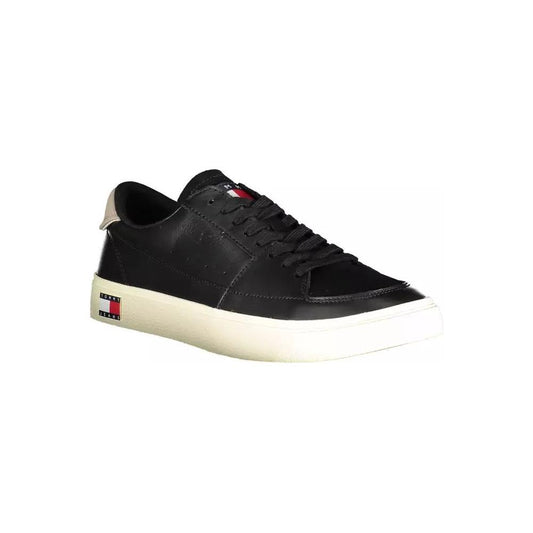 Tommy Hilfiger | Black Polyester Sneaker| McRichard Designer Brands   