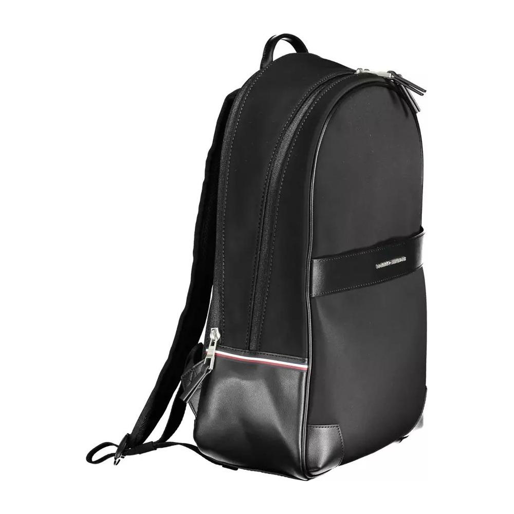 Tommy Hilfiger | Black Polyester Backpack| McRichard Designer Brands   