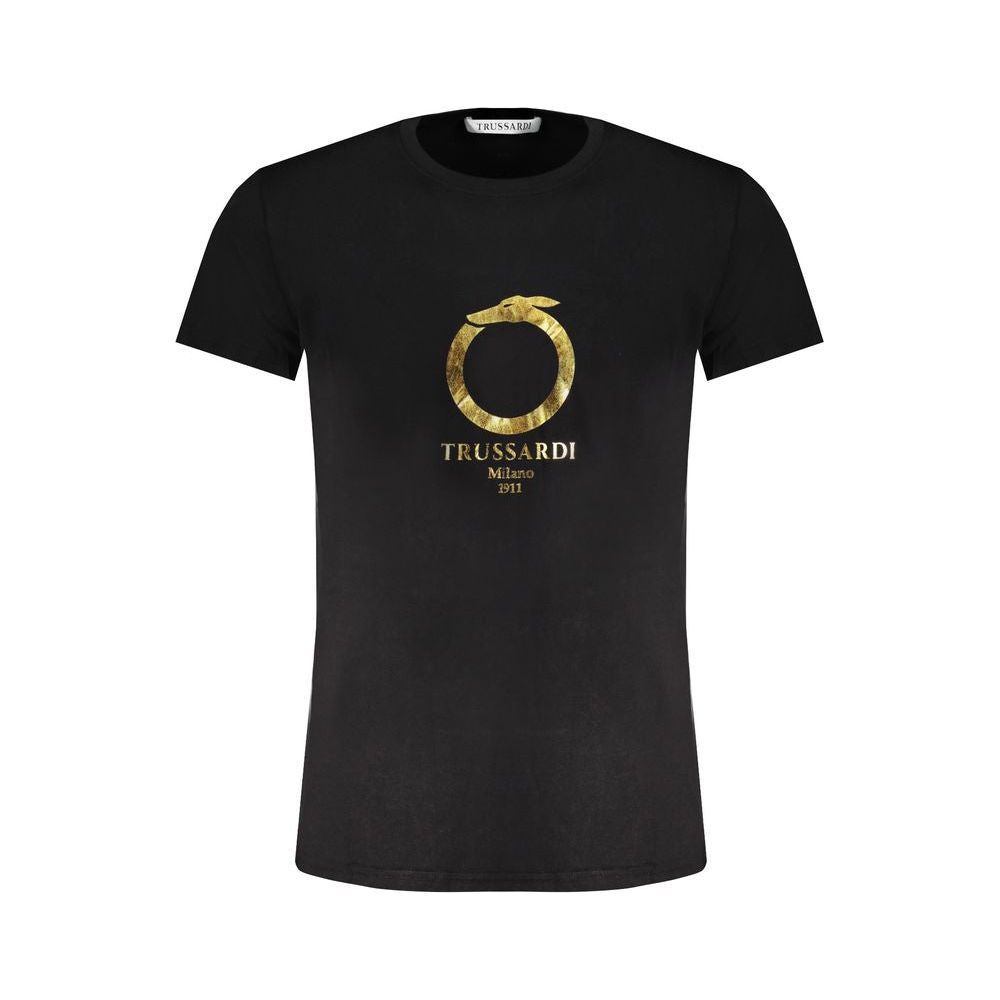 Trussardi Black Cotton T-Shirt black-cotton-t-shirt-121