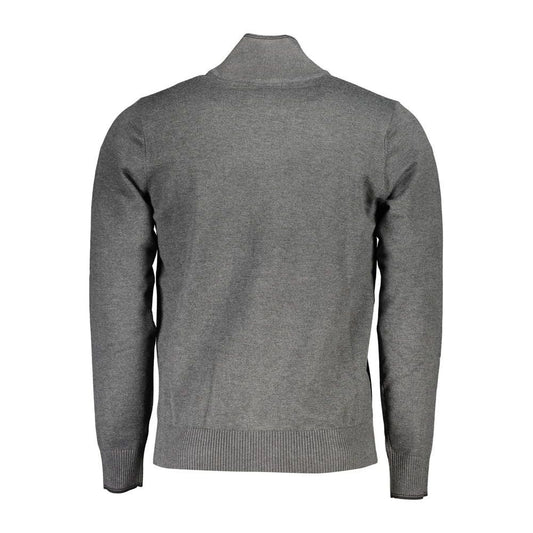 U.S. Grand Polo | Sleek Gray Long Sleeve Zip Cardigan| McRichard Designer Brands   