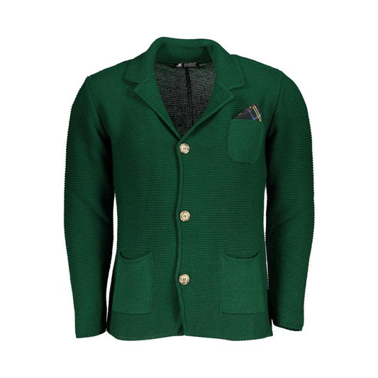U.S. Grand Polo | Elegant Green Cardigan with Pockets| McRichard Designer Brands   