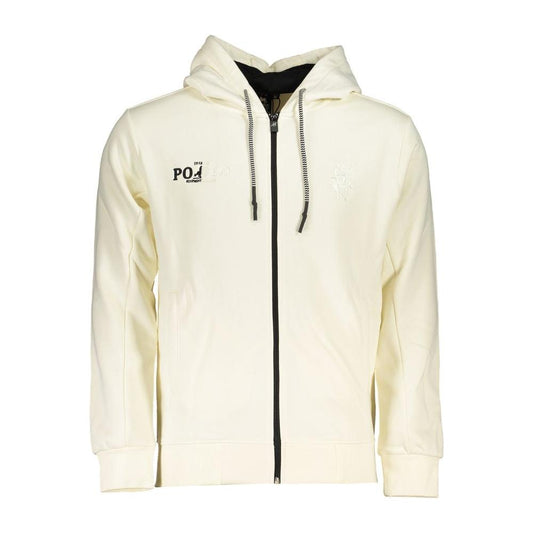 U.S. Grand Polo | Chic White Hooded Sweatshirt With Embroidery| McRichard Designer Brands   