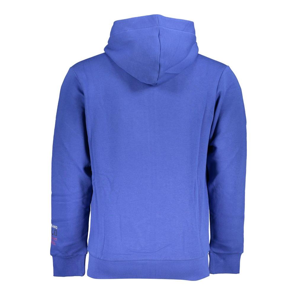 U.S. Grand Polo | Chic Blue Hooded Fleece Sweatshirt with Embroidery| McRichard Designer Brands   